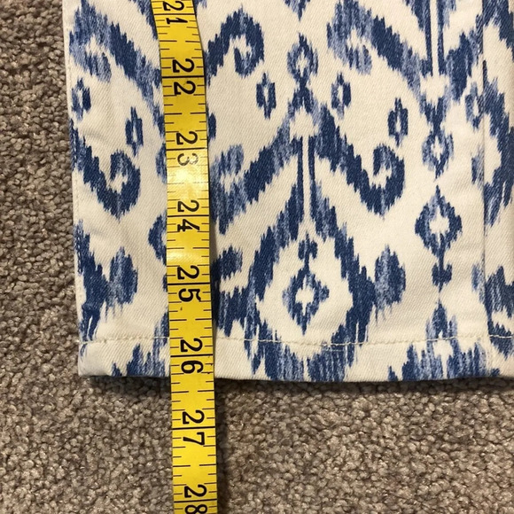 Chico’s So Slimming Stretch Blue and White Ikat Patterned Jeans US 4 / Chico’s 0 - Picture 7 of 16